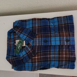 NWT LL Bean Men's blue flannel